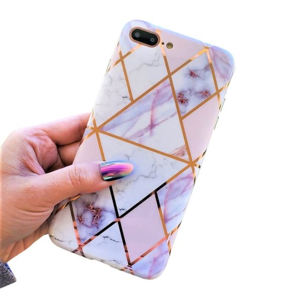 Metallic Geometric Marble iPhone Case - Picture 3 of 5